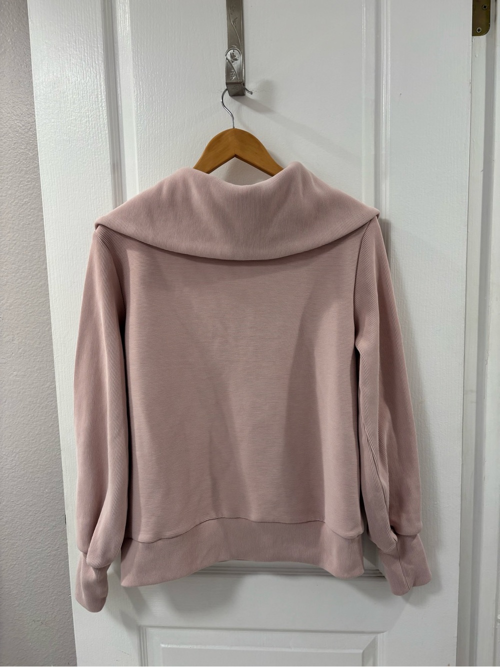 Varley Vine Half Zip Pullover Dusty Pink Ottoman Fabric Long Sleeve Sweatshirt - Picture 5 of 16